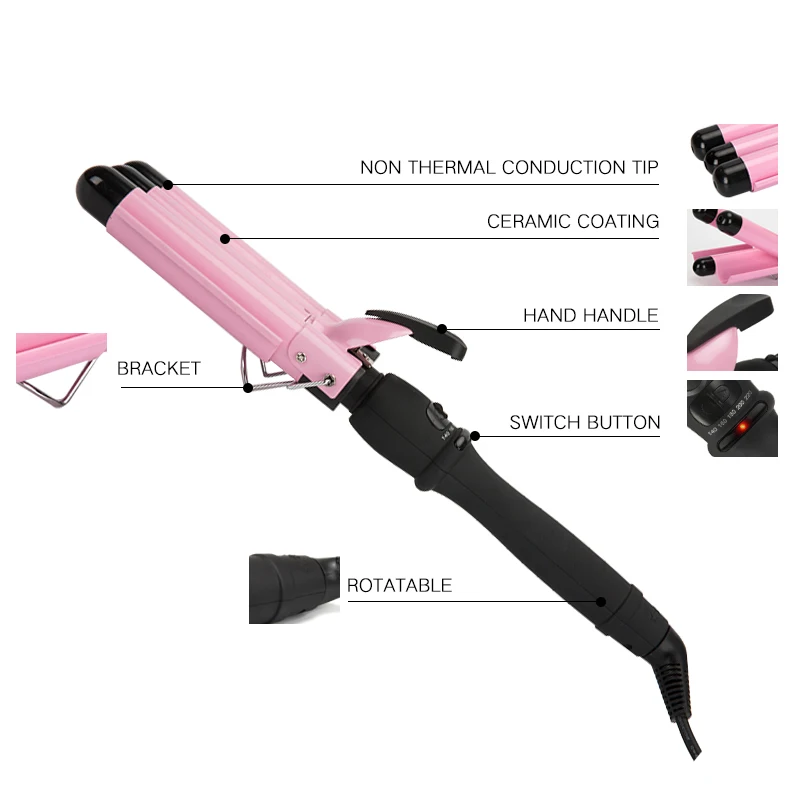 Щипцы для завивки волос керамические 110 220 В|triple barrel hair curler|triple barrelhair curler |