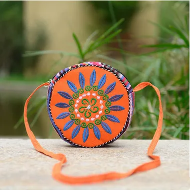 Модная женская маленькая круглая сумка с вышивкой! Популярный подарок женские