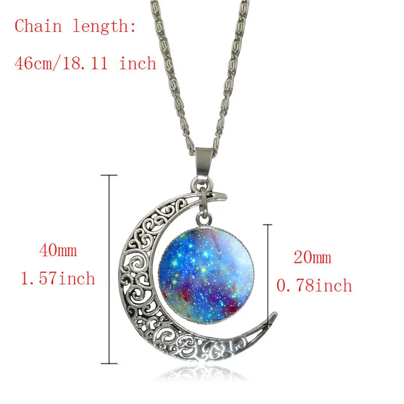 Модное ожерелье полумесяц галактика звезда Туманность купольная стеклянная