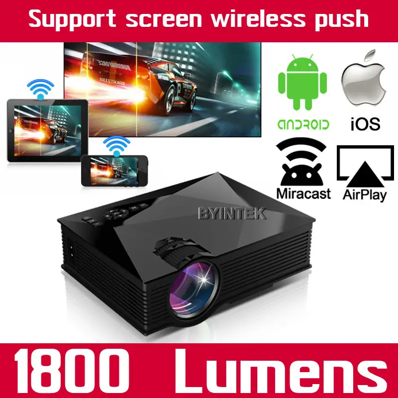 BYINTEK BT460 Домашний Кинотеатр Мини Портативный gM60 HD 1080 P HDMI uNIc uC46LCD Мобильный WI-FI