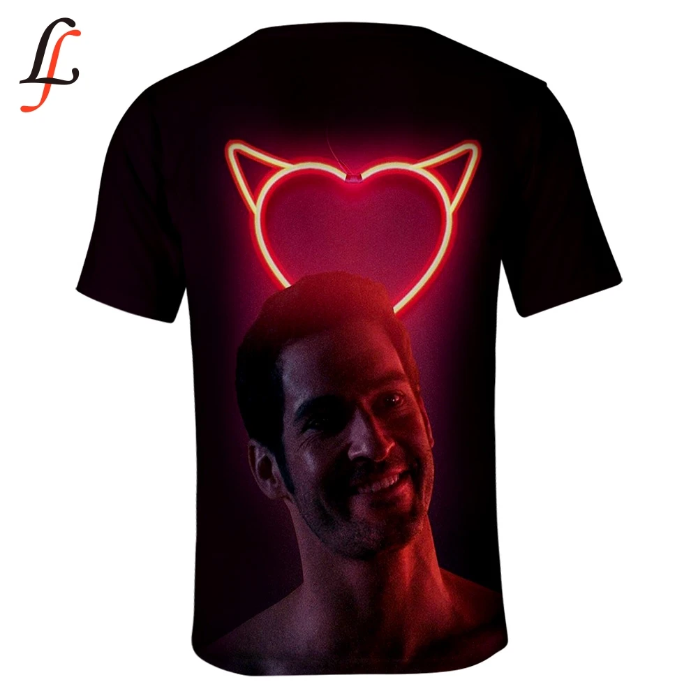 Футболка с принтом Lucifer для мужчин/женщин летняя футболка коротким рукавом