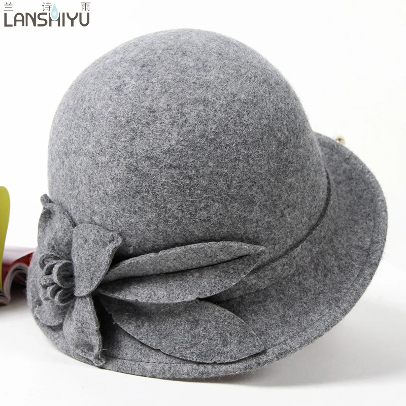 Для женщин fascinators Pillbox шерсть шапка серая зимняя Винтаж Фетр фестиваль свадьбу
