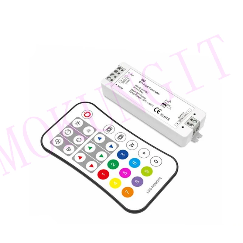 KIT DMX to SPI controller SC+R9 RF LED pixel DC5V 12V 24V input supports WS2811/WS2812B/WS2801/LPD6803/P9813 IC | Лампы и освещение
