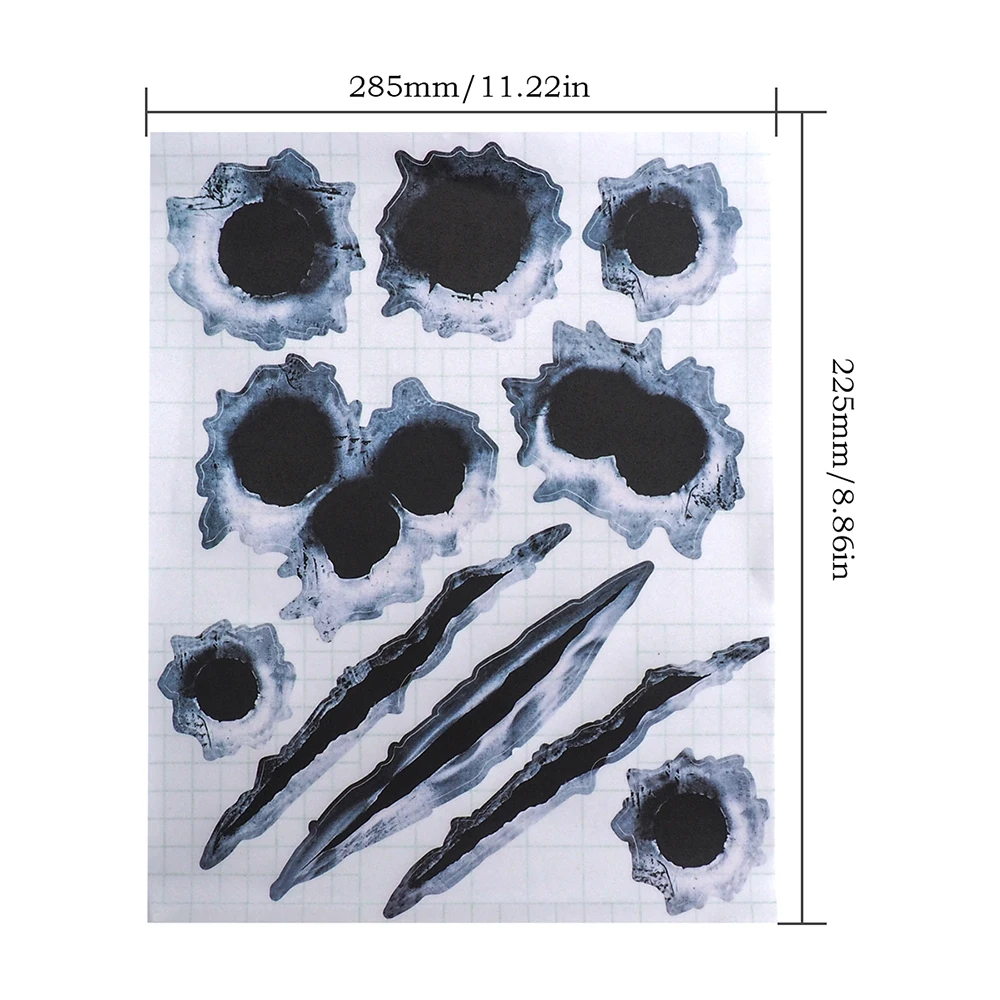 Забавная виниловая 3d-наклейка с имитацией пулевого отверстия водонепроницаемая