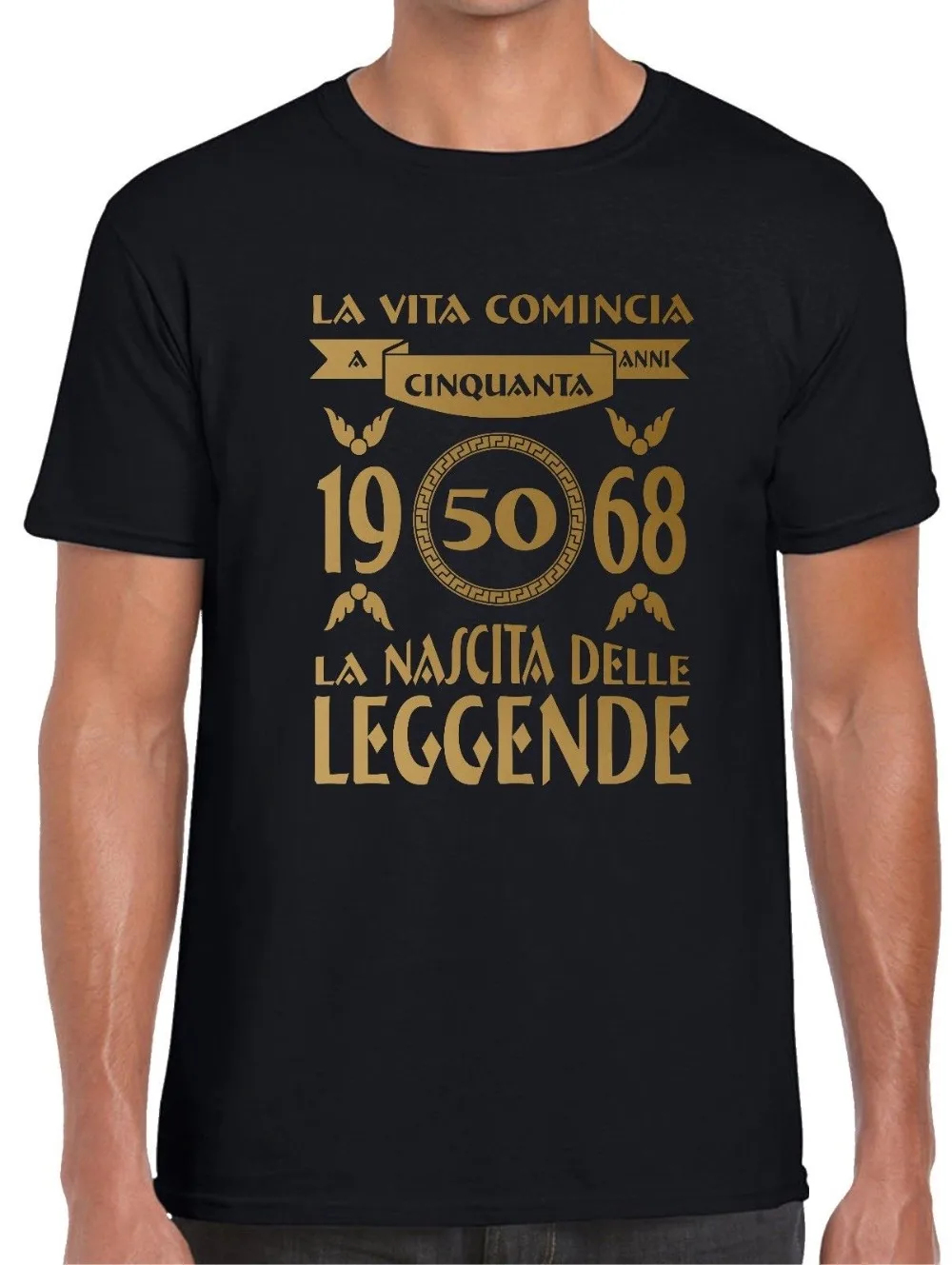 2019 New Summer Men Hot Sale Fashion T shirt 50 years Birth of Legends Gift Birthday 1968 Gold Shirt | Мужская одежда