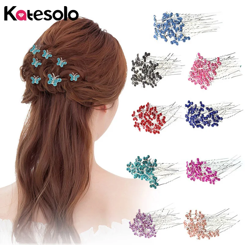 10 шт. заколки для волос с разноцветными кристаллами|clip wedding|hair clip weddingbridal hair pins |