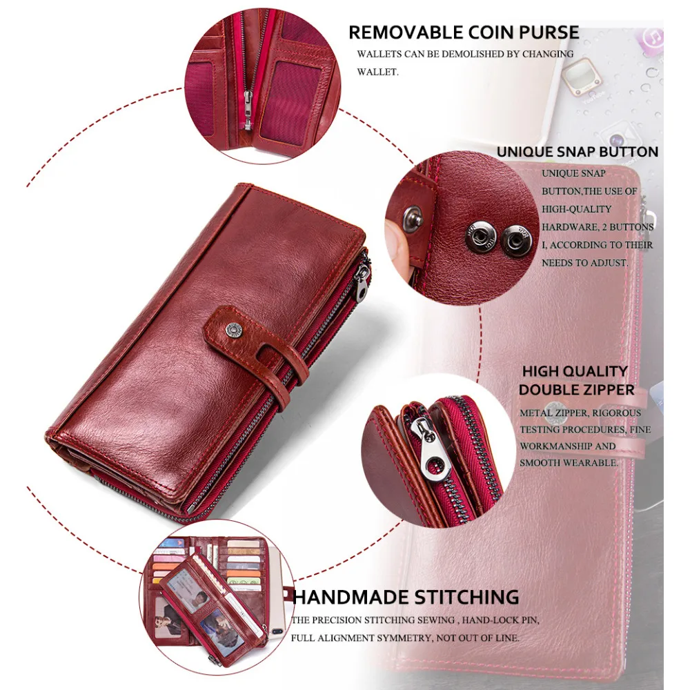 hot sale 2021 wallet brand genuine leather women wallets female card holder long lady clutch carteira feminina coin purse free global shipping