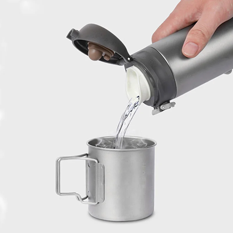 Grey Silver Практичный бутик для мужчин Подарочные бутылки 400 мл Изолированная чашка титановая Термокружка бутылка для воды вакуумная колба кофейная кружка для вина - Цвет: Grey Silver