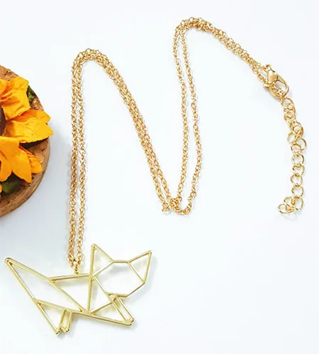 Уникальная кошка оригами подвеска в виде котенка ожерелье креативное