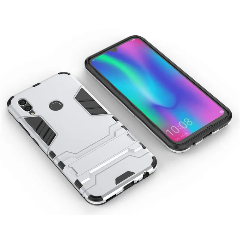 2 in 1 Hard PC+Soft Silicone TPU Rugged Rubber Kickstand Armor Phone Case For HUAWEI HONOR 10 Lite / P Smart 2019 Stand Cover |