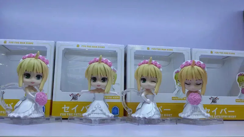 11 см 4 шт./лот Fate Stay Night Saber Lily свадебное платье Q версия экшн фигурки модели игрушки