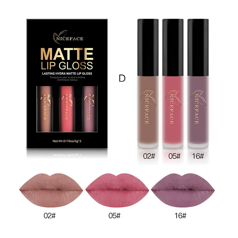 3PCS Long Lasting Matte Liquid Lipstick Pencil Glitter Gloss Makeup Kit Beauty | Красота и здоровье