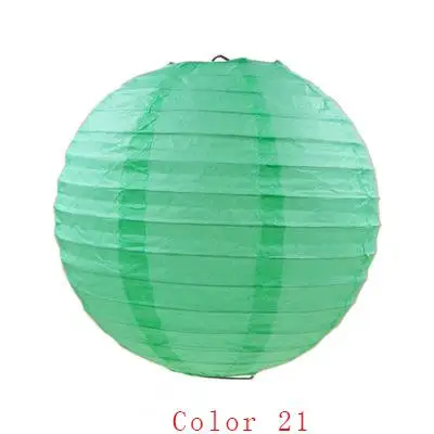 1 шт. Круглый DIY lampion белый подвесной фонарь шар вечерние принадлежности бумажный фонарь ткань Свадебные украшения - Цвет: Color 21