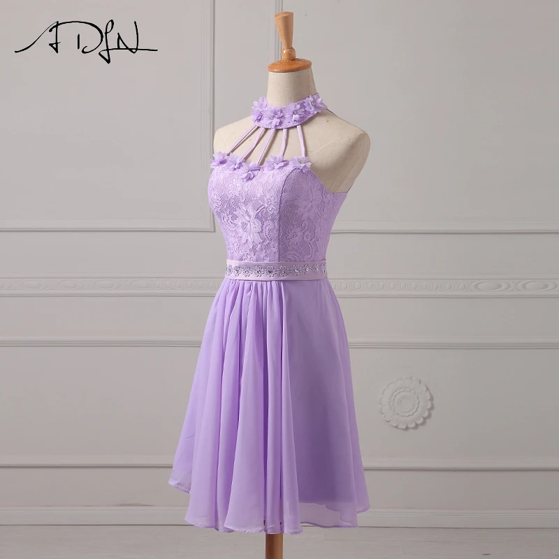 ADLN Холтер шифон А силуэт сиреневые платья кружевные для подружки невесты