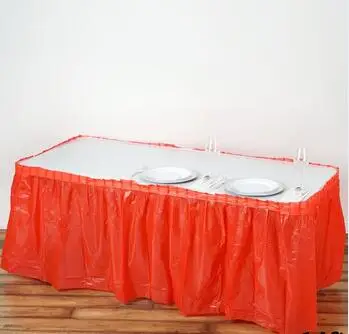 

Heavy Duty Plastic Table Skirt with Adhesive Backing (14'L x 29" Drop)
