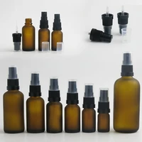5 10 15 20 30 50 100 ml matte frost amber glass perfume e liquid parfum spray bottle with black tamper evident sprayer 10pcs