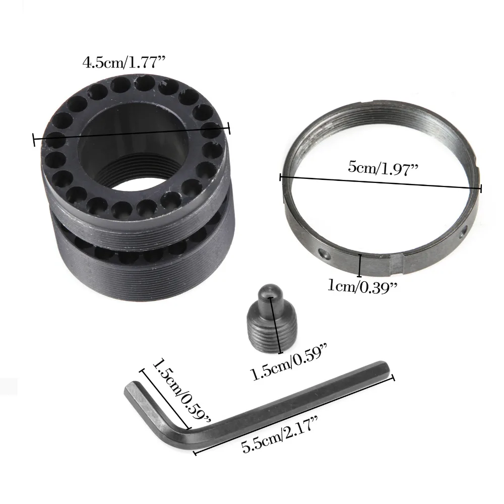 

5.56 Barrel Nut Steel Jam Nut Ring + Front End Cap for Free Float Quad Rail 1PC Barrel Nut Front End Cap