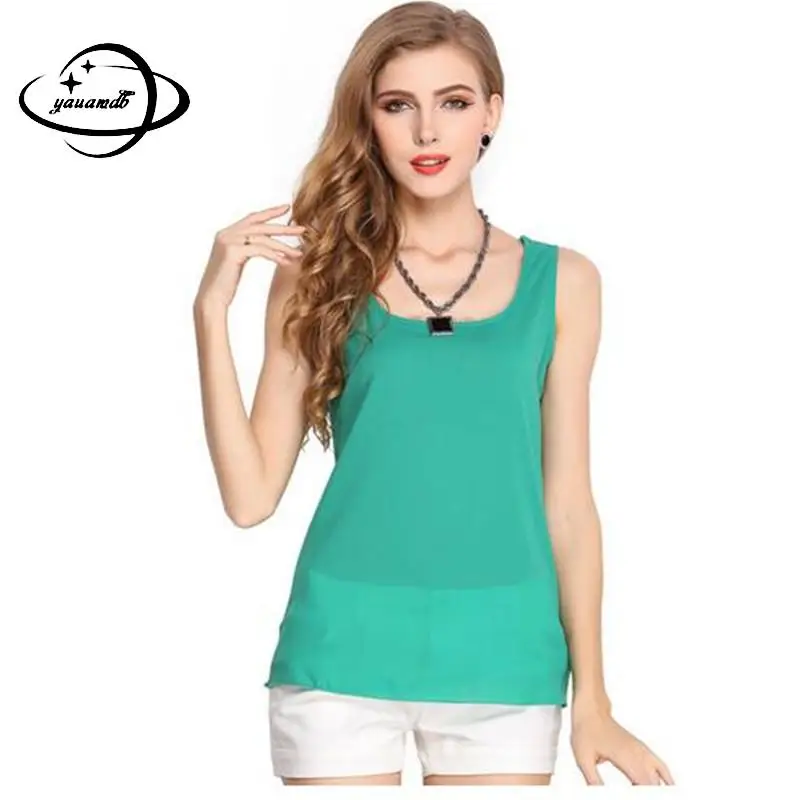 Майка женская шифоновая свободного кроя модная блуза блузка ярких цветов