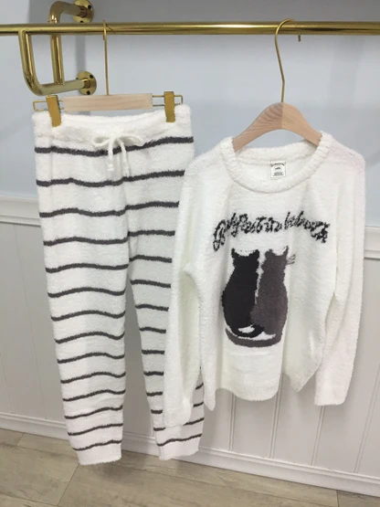 Японский GP свитер женские пижамы пижамный комплект пижамы Pijama костюм женский сна комплект из двух предметов loungewear(два кошки