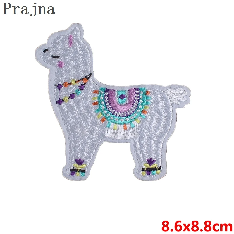 Prajna DIY железные нашивки мультфильм милый из альпаки овечий вышитые нашивки ткань для футболок патч наклейки для аппликаций на одежду в полоску