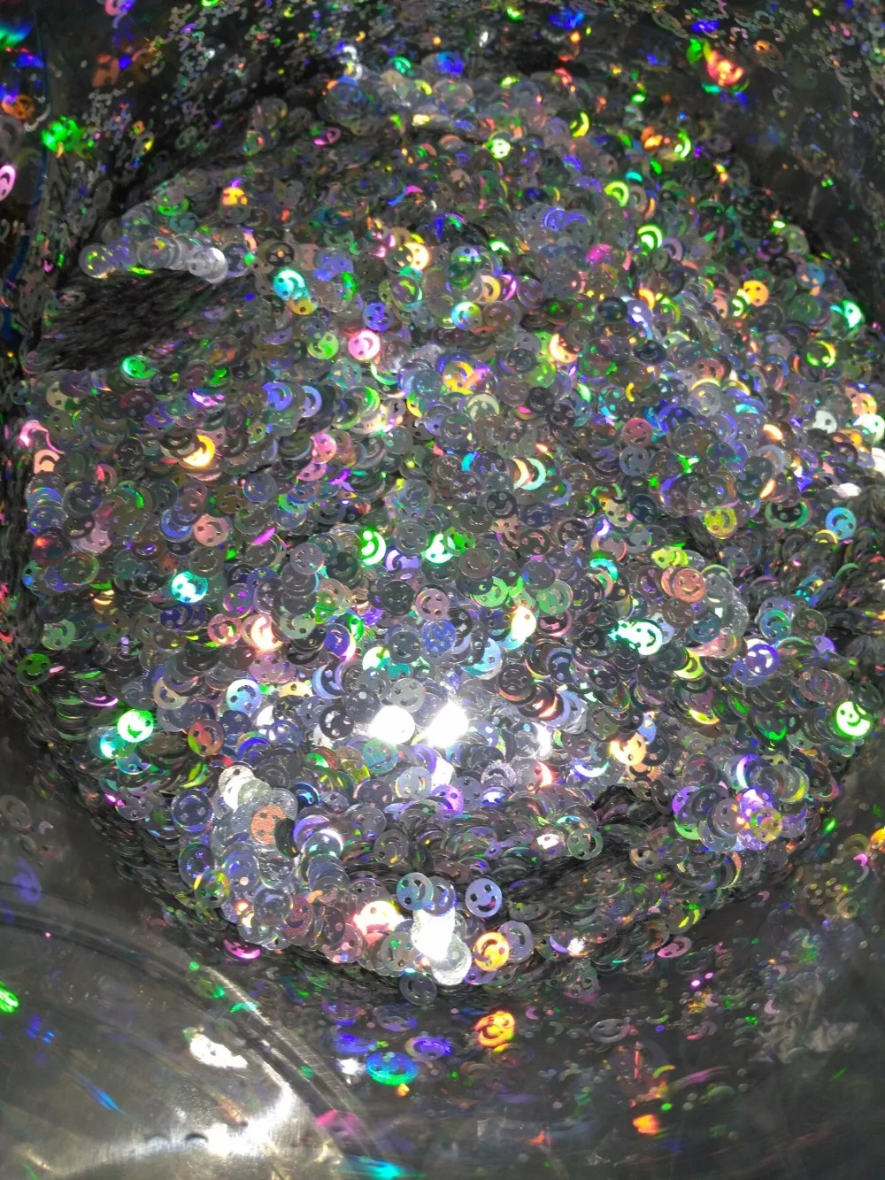 

4MM Nail jewelry hollow smile face sequins ultra - thin color Holographic Laser Silver Smile Face Glitter for nail Polish