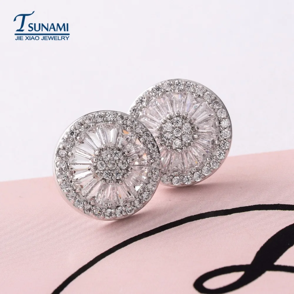 Высокое качество AAA Циркон Круглые серьги для женщин Роскошные Ювелирные изделия