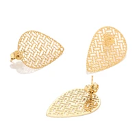 10 pcs gold tone stainless steel earrings post hollow stud earrings accessories with butterfly earring back