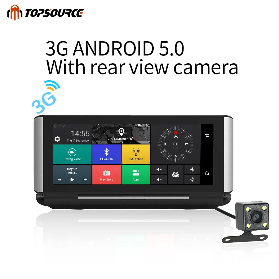 TOPSOURCE Автомобильные видеорегистраторы gps 4G ADAS 6,8" Android 5,1 Автомобильная камера wifi 1080P gps навигация avec enregistreur de voiture de recul изображение - Название цвета: 3G With rearCam
