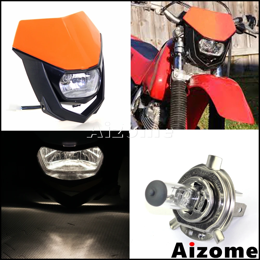 Универсальный Передний фонарь для мотоцикла H4 фара внедорожника 35 Вт Honda Yamaha Enduro