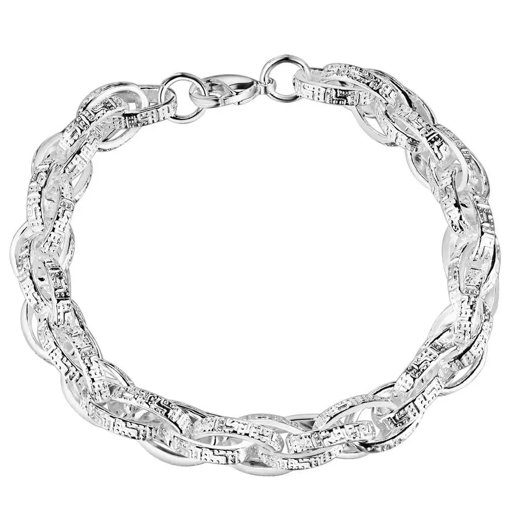 Luxury wholesale 925 jewelry silver plated bracelet for male female fashion Twisted Bracelet AB041 | Украшения и аксессуары