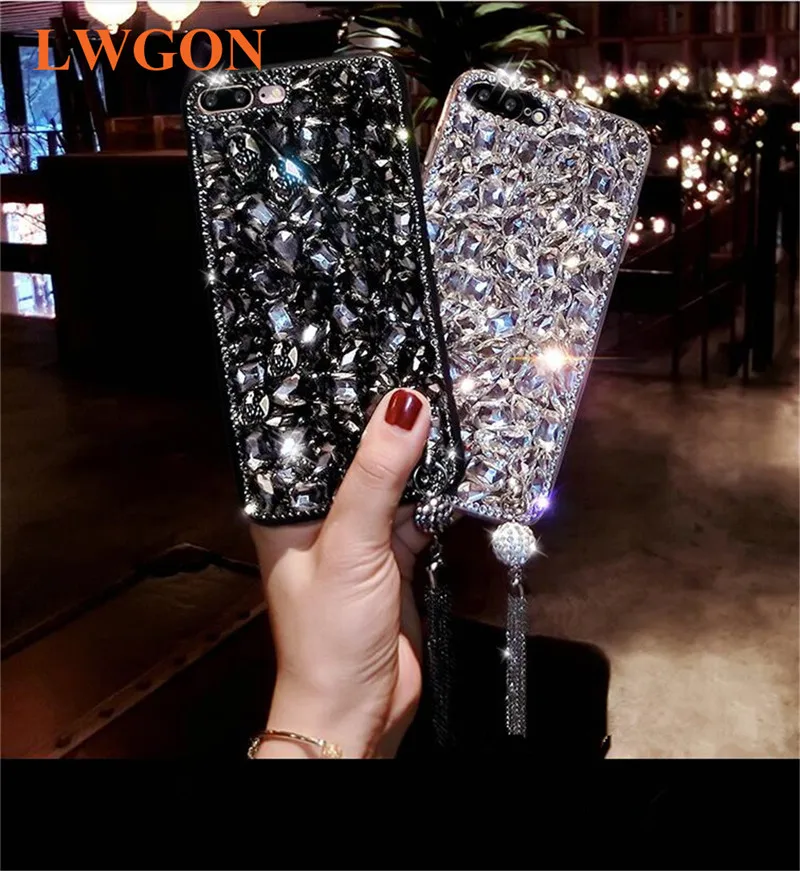 Для Huawei Y9 (2019)/Enjoy 9 Plus Y7 Pro Y6 Y5 Prime (2018) Nova 2 Lite чехол Блестящий Прозрачный со стразами