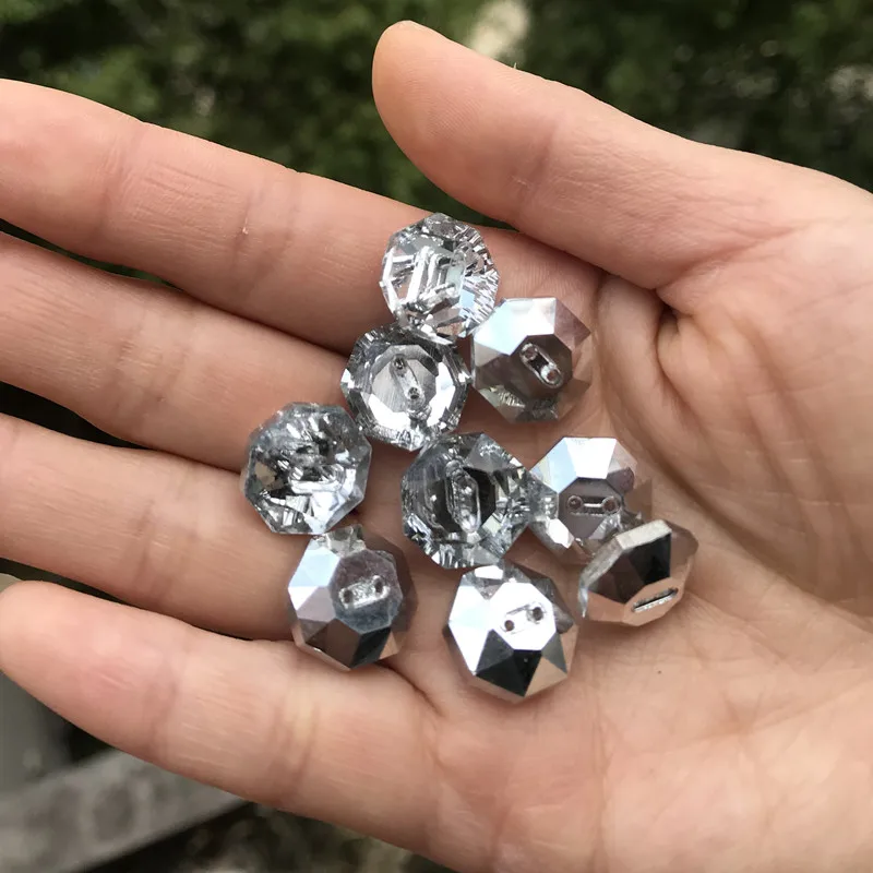 20pcs High-grade Bright Crystal gemstone buttons Sewing for shirt glass garments Accessories 13mm | Дом и сад