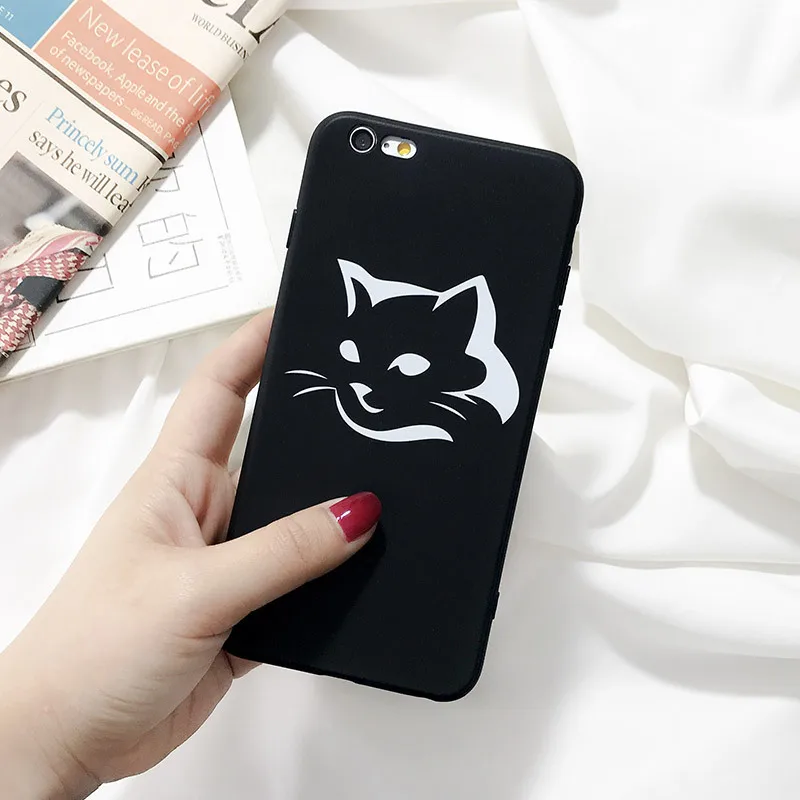 Милый чехол для телефона с абстрактным рисунком кота iphone X XS чехлы MAX XR 6 6S 7 8 plus