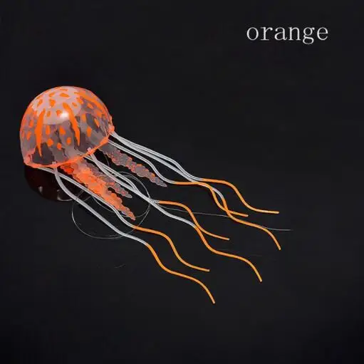 Orange 5 см, светящийся эффект, искусственные медузы, аквариумные рыбки, акварио, украшение, качественное Силиконовое желе, рыбные танки, маленький орнамент - Цвет: Orange