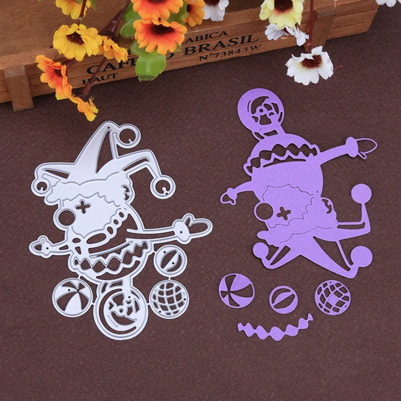 Милый клоун металлические режущие штампы трафареты для изготовления карт