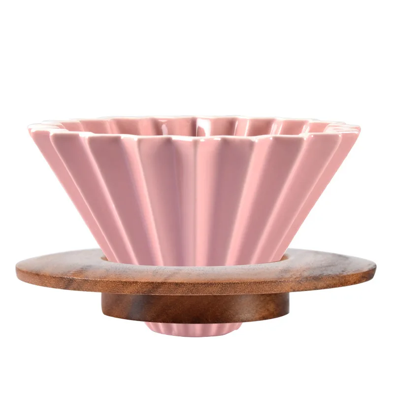 Pink Керамическая кофейная капельница V60 стиль 1-2 чашки кофе капельный фильтр чашка Перманентный залить над кофеварка с набором кофе инструменты - Цвет: Pink