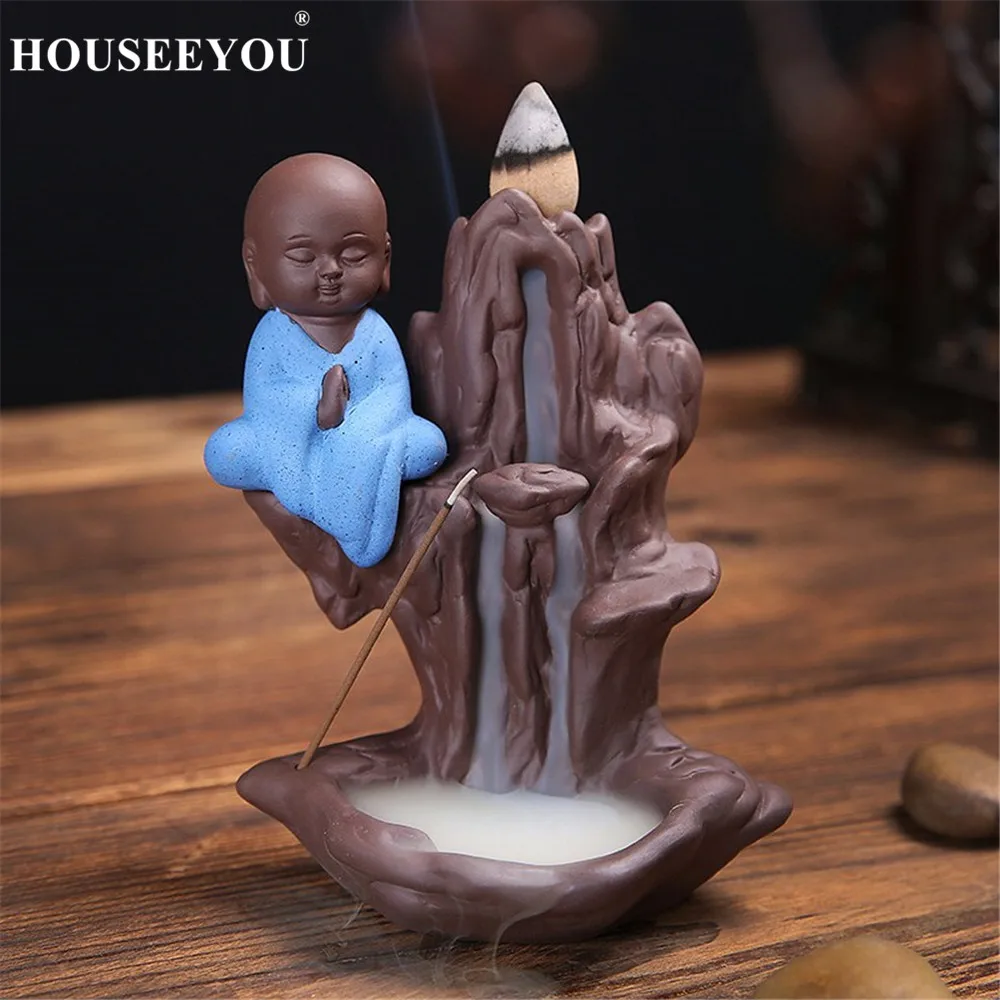 Houseyou горная горелка для благовоний маленький Монах Будда задний поток