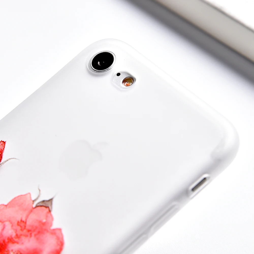 Tomkas 3D Fashion Floral Case For iPhone 6 7 6S 8 Plus Cute Silicon TPU X Cover | Мобильные телефоны и аксессуары
