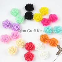 set of 240pcs mixed color rose flower resin cabochons 16mm scrapbook earrings cell phone decor hair accessory diy sz0952