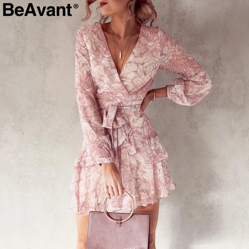 BeAvant ТРАПЕЦИЕВИДНОЕ короткое платье с цветочным принтом женское богемное летнее