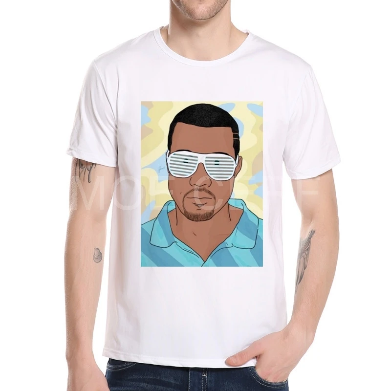 2020 камуфляж Для мужчин s Kanye футболка West в стиле хип хоп короткий рукав с круглым