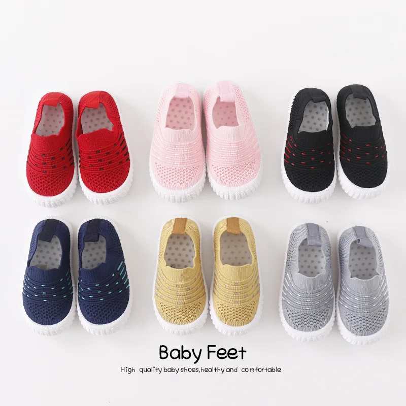 

Autumn New Baby Toddler Shoes Boys Soft Bottom Mesh Brehtable Shoes Children Knitted Soft Bottom Indoor Shoes