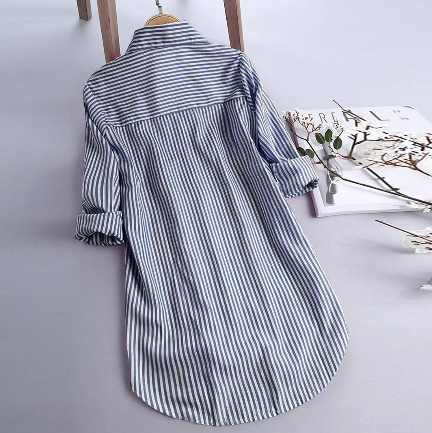 Uwardrobe женские футболки в полоску хлопковая футболка с длинными рукавами и