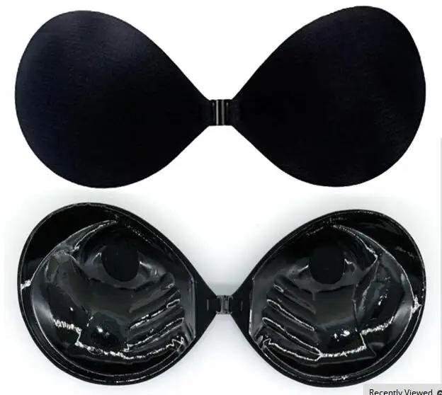 

new 3cm Thick Sexy Padded BraPush Up Women Open Bra Without Straps Bra Self Adhesive Palm Shaped Black and Beige
