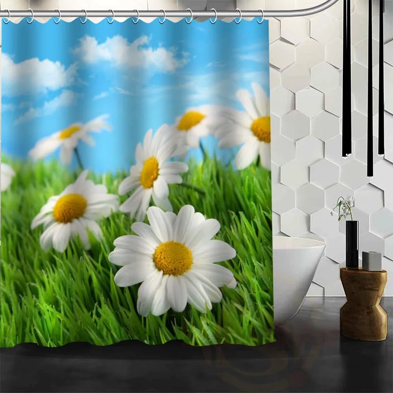 

Best Nice Custom Beautiful Daisies Shower Curtain Bath Curtain Waterproof Fabric Bathroom MORE SIZE WJY&64