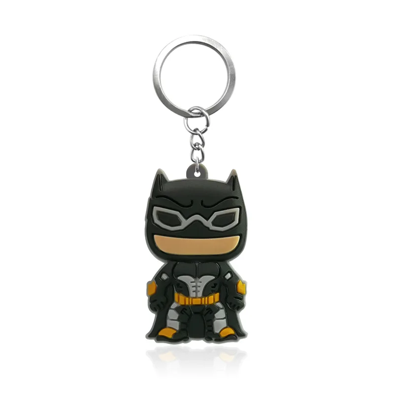 7028-02 20pcs 20pcs Justice League Keychain PVC Key Ring Kids Gift Key Chain Batman Superman Key Holder Party Favor Chaveiro Birthday Gift - Цвет: 7028-02 20pcs