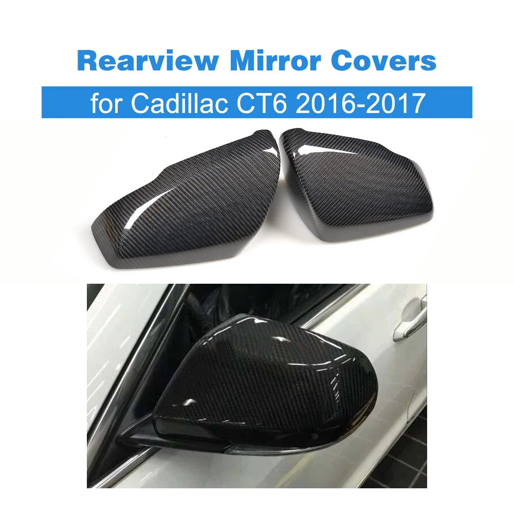Пара сменных колпачков для боковых зеркал из углеродного волокна Cadillac CT6 Sedan 4 Door