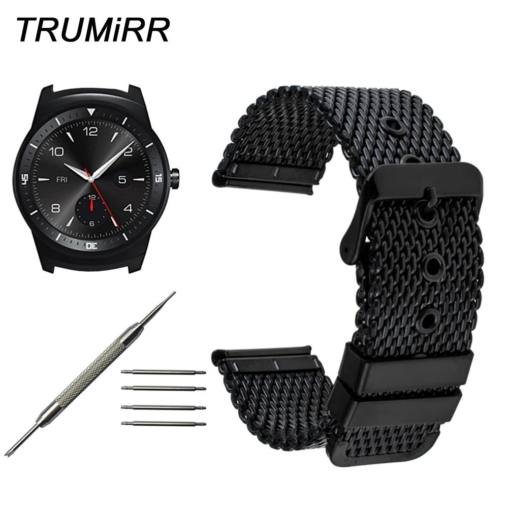 Ремешок для часов из нержавеющей стали 22 мм Миланский ремешок LG G Watch W100 / R W110 Urbane