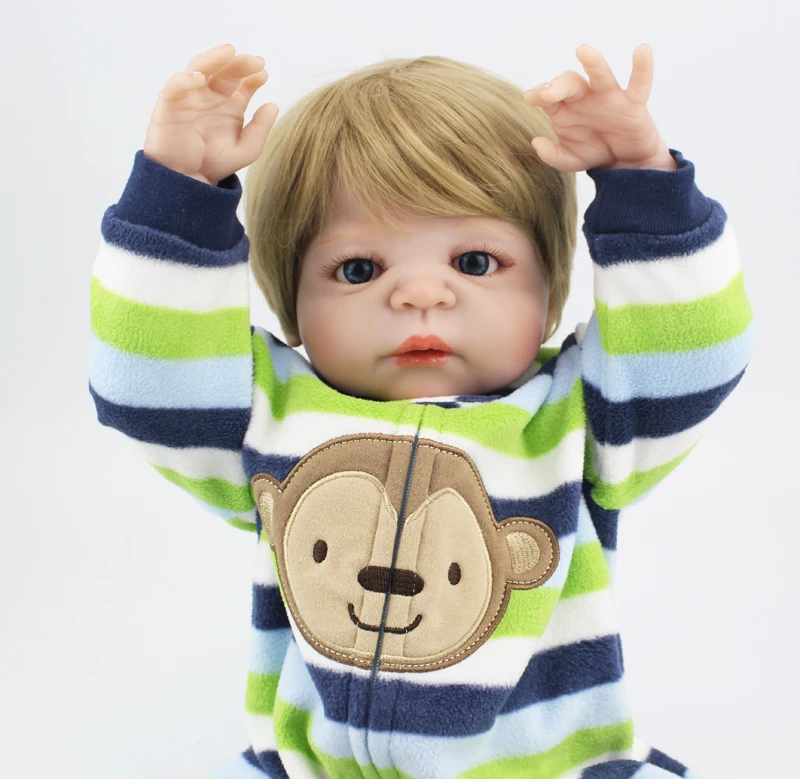 55 см полностью силиконовые куклы Bebe Reborn водонепроницаемый корпус 2" реалистичные виниловые куклы для новорожденных мальчиков светлые волосы Купание игрушки подарок на день рождения