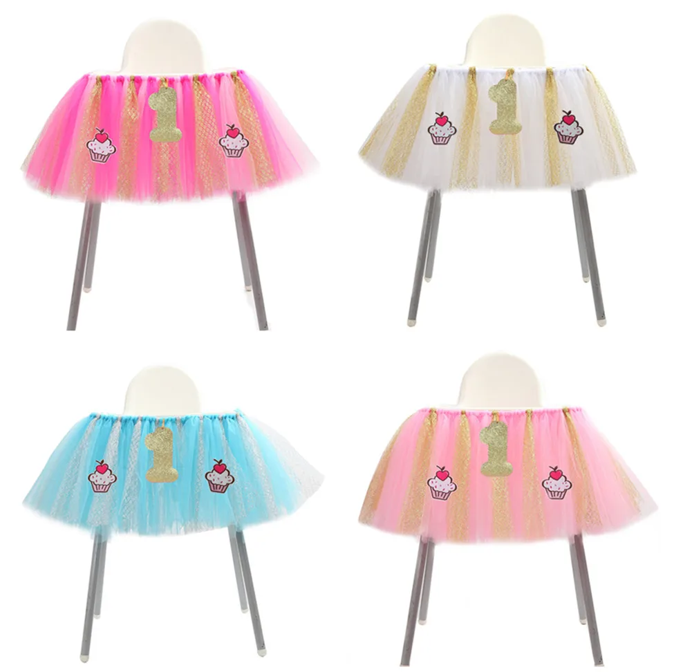 

Custom Handmade Tulle Tutu Table Skirt 1st Baby Shower Favors First Birthday Party Girl Decorations Chair Tulle Table Skirt